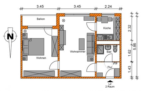 Charmante 2-Raumwohnung sucht liebenswerte Mieter - Foto 2