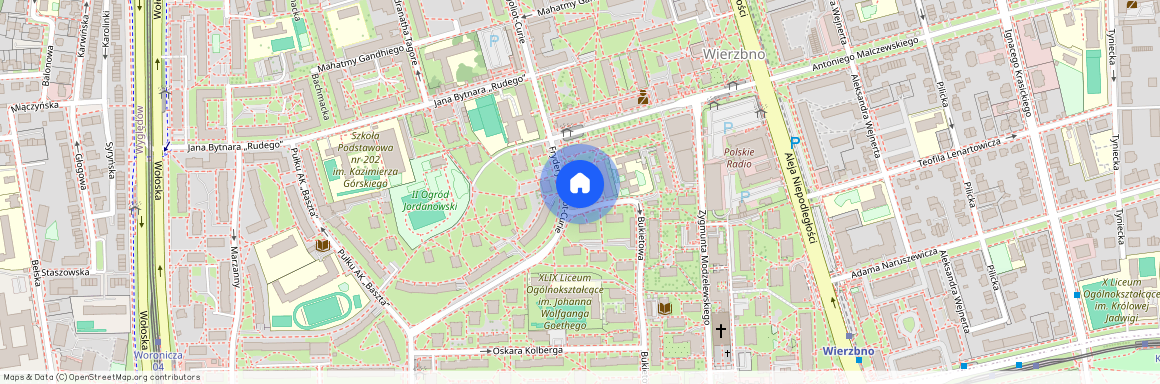 ul. Fryderyka Joliot-Curie, Wierzbno, Mokotów, Warszawa, mazowieckie
