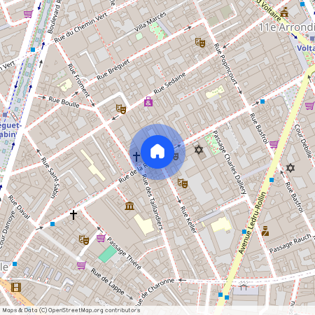 Rue de la Roquette et Rue Keller 75011 Paris (11e arrondissement)