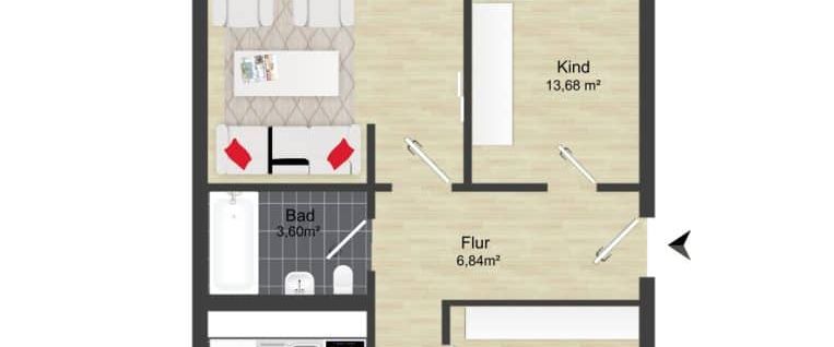 Praktische und helle 3-Raum-Wohnung im 4. OG mit flexiblen Nutzungsmöglichkeiten - Foto 1