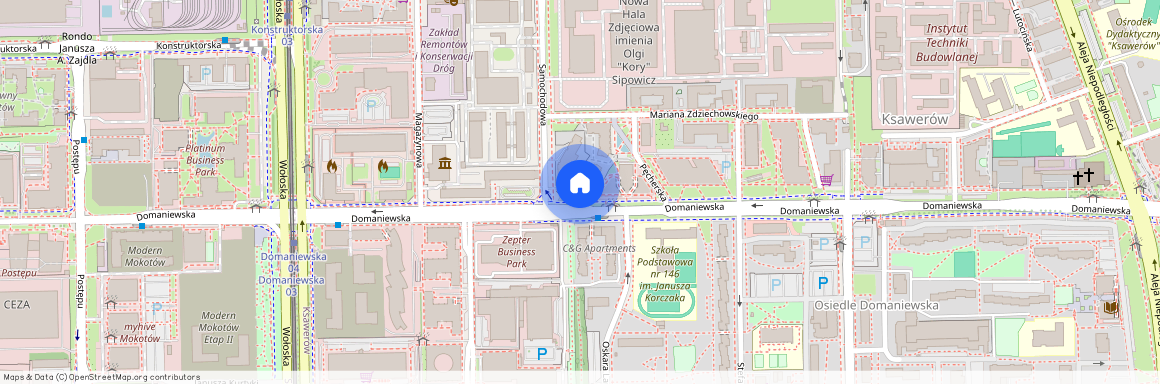 ul. Domaniewska, Ksawerów, Mokotów, Warszawa, mazowieckie