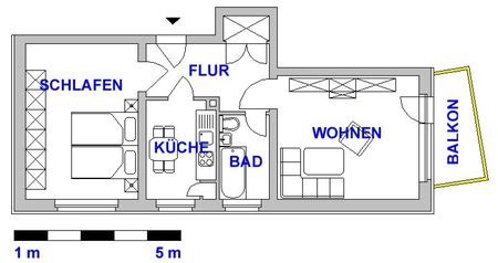 2-Zimmer-Wohnung mit Balkon und Tageslichtbad - Foto 4