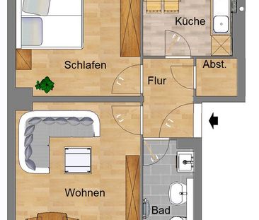 2-Zimmerwohnung mit Balkon in Hainholz - Foto 3