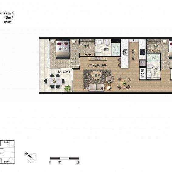 Modern 2 bed, 2 bath, 2 carspaces , unfurnished apartment - Photo 1