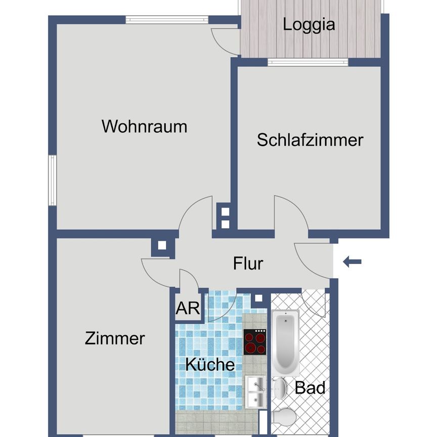 Gepflegte Etagenwohnung in ruhiger Nachbarschaft! - Foto 1