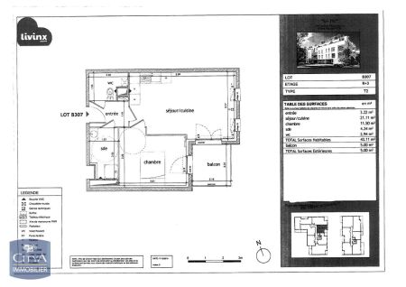 Appartement à louer 2 pièces 43.11m² - Photo 4