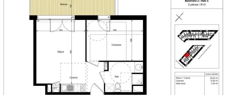 Appartement à louer 2 pièces 38.25m² - Photo 1