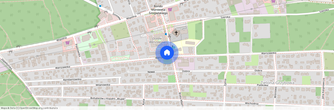 ul. Warszawska, Zielona-Grzybowa, Wesoła, Warszawa, mazowieckie