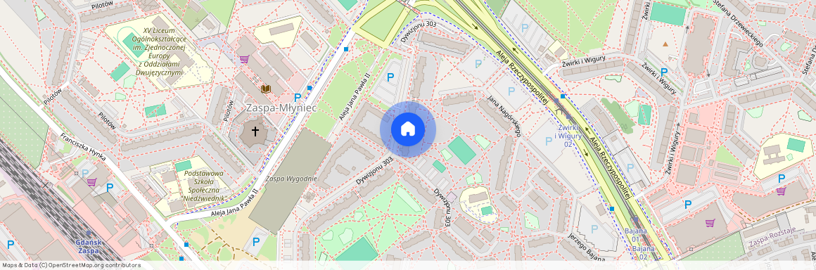 ul. Dywizjonu 303 303, Zaspa-Młyniec, Gdańsk, pomorskie