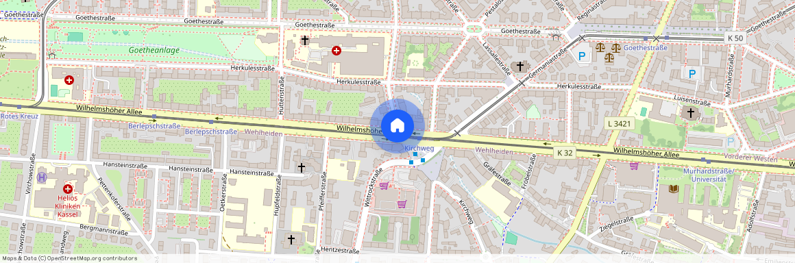 Wilhelmshöher Allee/Kirchweg, 34119 Hessen - Kassel