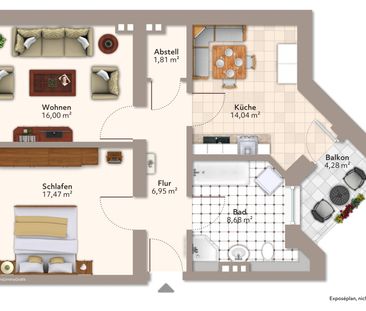 Attraktive 2-Raum-Wohnung mit Einbauküche - Photo 1