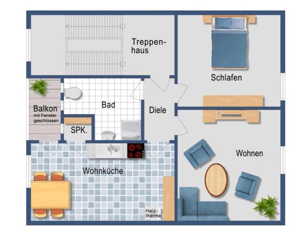 kernsanierte 2 Zimmer Wohnung, KDB, Loddgia, Gartenmitbenutzung - Foto 1