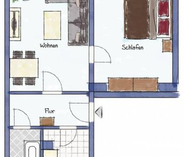 2-Raumwohnung mit Wanne und Balkon - Foto 1