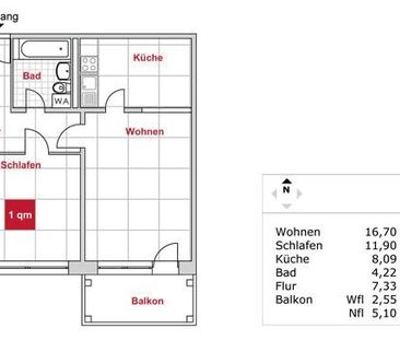 2 Zimmerwohnung mit Aufzug, Balkon und Bad mit Dusche! - Photo 1