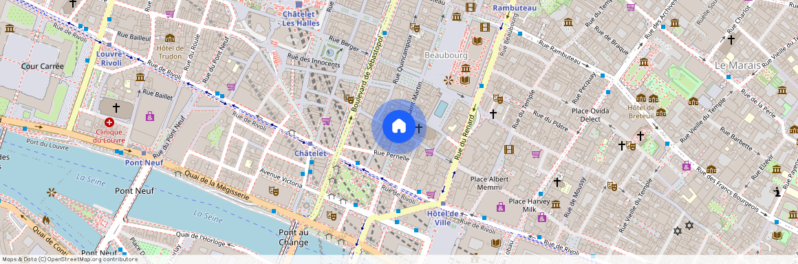 Rue des Lombards entre Boulevard de Sebastopol et Rue Saint Martin 75004 Paris (4e arrondissement)