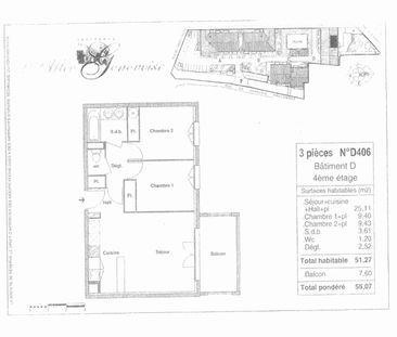 Location Appartement 3 pièces 51m² - Photo 2