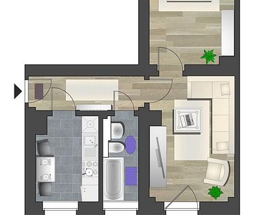 2-Raum-Wohnung mit Balkon in zentraler Lage - Photo 6