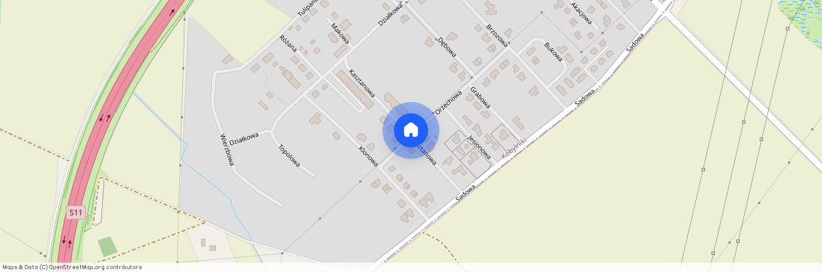 ul. Kasztanowa, Kobylniki, Rokietnica, poznański, wielkopolskie