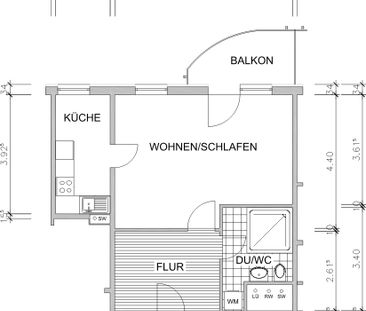 Rollstuhlgeeignete 1-Raum-Whg. mit bodengl. Dusche und Einbauküche! - Foto 4