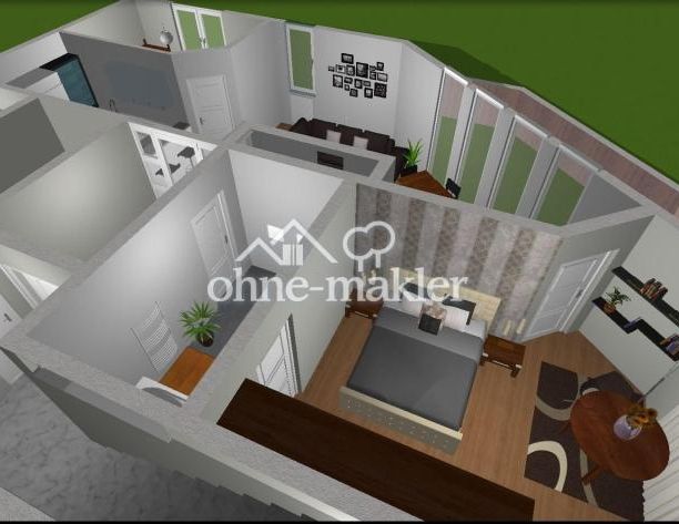 3-Zimmer, 105qm. große Terrasse am Feldrand, Kamin in Urberach - Photo 1