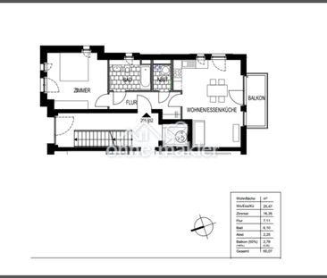Neuwertige, HELLE & MODERNE 2-Zimmer Wohnung mit Balkon und EBK! - Photo 1