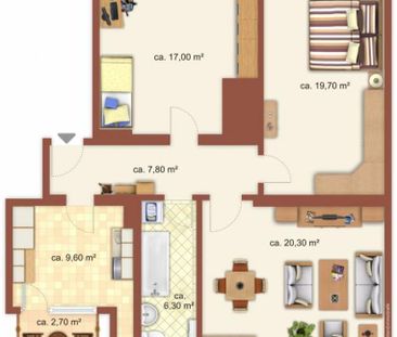 3-Raum-Wohnung mit Balkon zu vermieten! - Photo 2