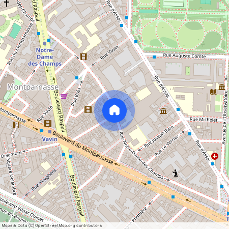 Rue Notre Dame des Champs et Rue de la Grande Chaumière 75006 Paris (6e arrondissement)