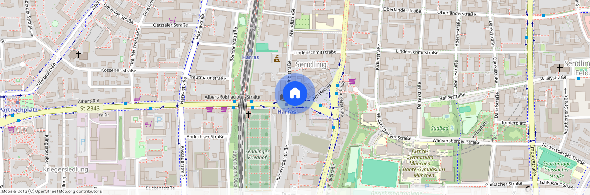 Albert-Roßhaupter-Straße, 81369 München Untersendling ca. 4, 4 km south-west of Munich-center