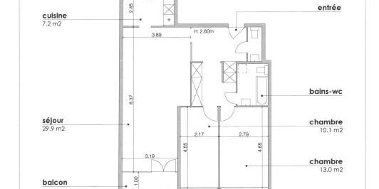 A louer magnifique 5 pièces au 4ème étage avec balcon - Foto 3