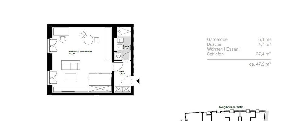 1-Raumwohnung mit EBK in der Dresdner Neustadt - Photo 1