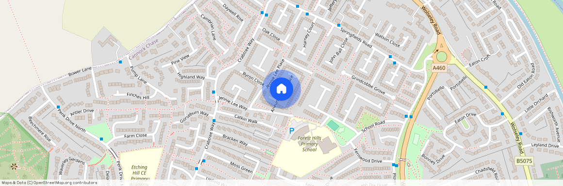Aneurin Bevan Place, Rugeley, Staffordshire, WS15