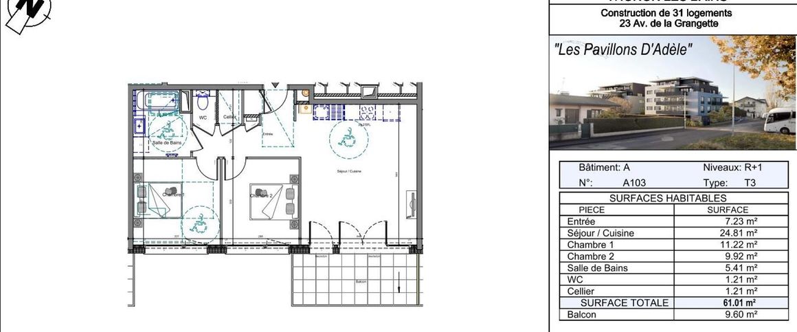 location Appartement T3 DE 61.01m² À THONONS LES BAINS - Photo 1