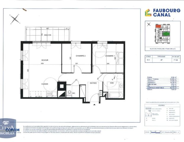 Appartement à louer 3 pièces 62.72m² - Photo 1