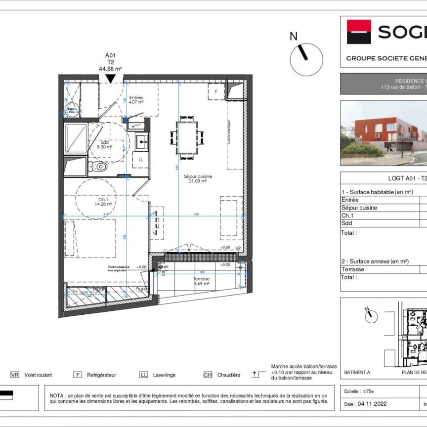 Appartement à louer 2 pièces 44.99m² - Photo 2