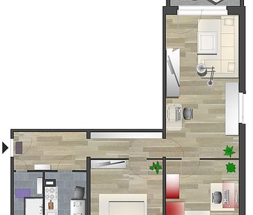 3-Raum-Wohnung mit Balkon in sanierter Wohnanlage - Foto 5