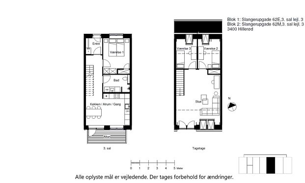 Stor 4-vær. bolig i 2 plan øverst beliggende i ejendommen. Solrig altan og gode alrum. Kig til Frederiksborg Slot fra lejligheden. Elevator i opgangen og depotrum i kælderen - Foto 1