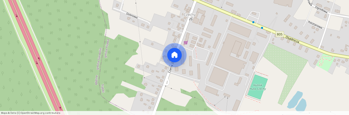 Garwoliński, Pilawa, Trąbki, Czarna, Droga