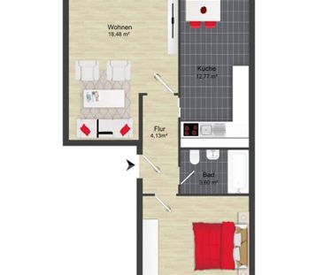 Gut geschnittene 2-Raum-Wohnung – ideal für Singles, Paare oder Pen... - Photo 1