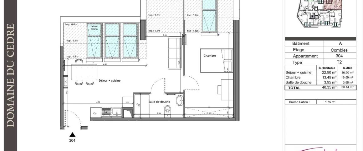 Appartement à louer 2 pièces 40.35m² - Photo 1
