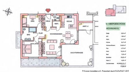 Tolle Neubau Penthouse-Wohnung mit traumhafter Dachterrasse, Einbauküche und TG-Stellplatz - Photo 3