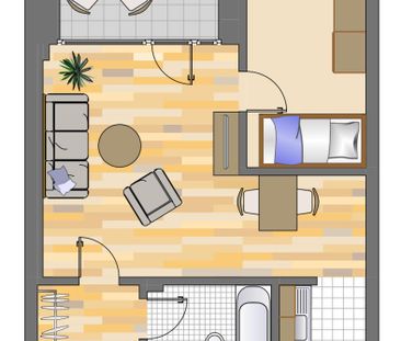 Demnächst frei! 2-Zimmer-Wohnung in Düsseldorf Hassels - Foto 1
