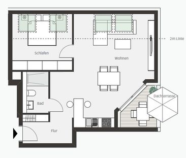 Erstbezug: Top Grundriss mit großer Dachterrasse - Foto 6