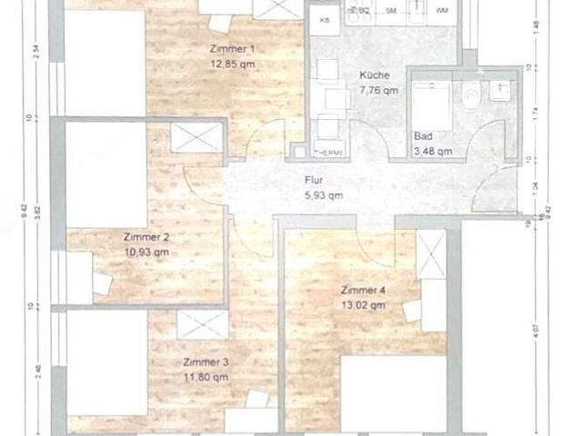 Helles & modern möbliertes WG-Zimmer in zentraler Lage (4er WG) - Foto 1