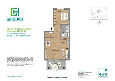 47125/106 Stilvolle 2-Zimmer-Wohnung im Neubau in Düsseldorf-Rath - Foto 3