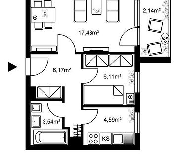 Gemütliche Singlewohnung im schönen Oberrad - Photo 2