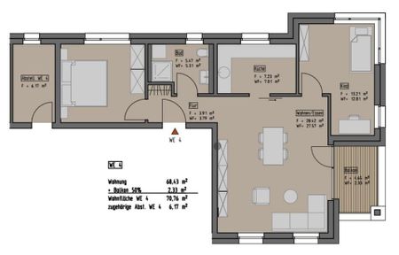 Exklusives wohnen in Salzgitter, 3 Zimmer Mietwohnung 102,30 qm - Foto 5