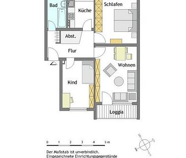 Modernisierte 3-Zimmer-Wohnung in Mülheim-Saarn - Photo 1