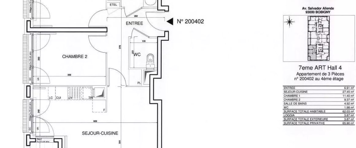 location Appartement T3 DE 61.2m² À BOBIGNY - Photo 1