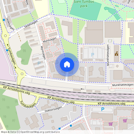 Munkhättevägen, Tumba