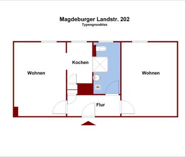 2 Zimmer in der Walzwerksiedlung, Küche und Bad mit Fenster - Photo 2